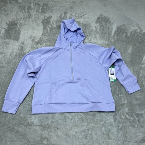 Danskin Lavender Mixed Rib Cozy Half Zip Hoodie XL Shell Womens NWT 6512 - Picture 1 of 9